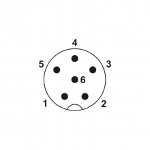 Cable Assembly, A Code - M8 6pins A code male straight molded cable, unshielded, PUR, -40°C~+105°C, 26AWG 0.14mm²